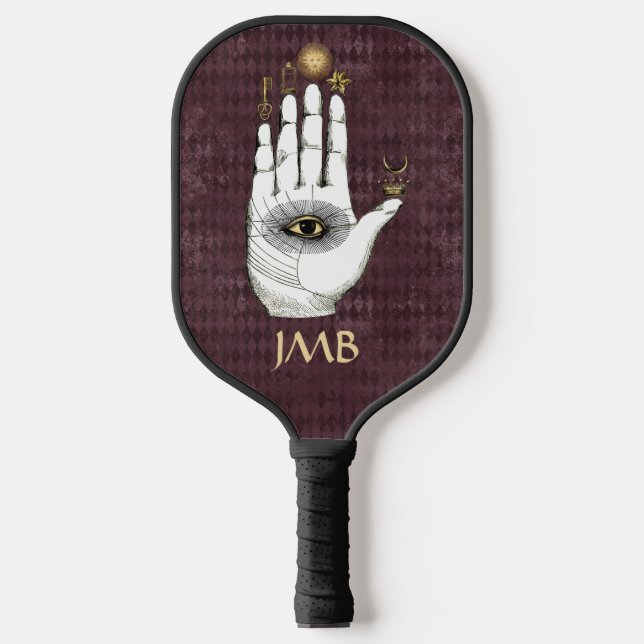 Vintage Alchemy Hand of Mysteries Personalized Pickleball Paddle (Front)