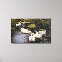 Vintage Alexander Koester Ducks on a Reed Pond