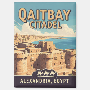 Vintage Alexandria Qaitbay Citadel Travel Magnet