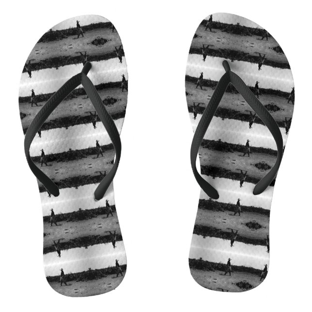 Vintage Algeria Algiers farmer portrait Flip Flops (Footbed)