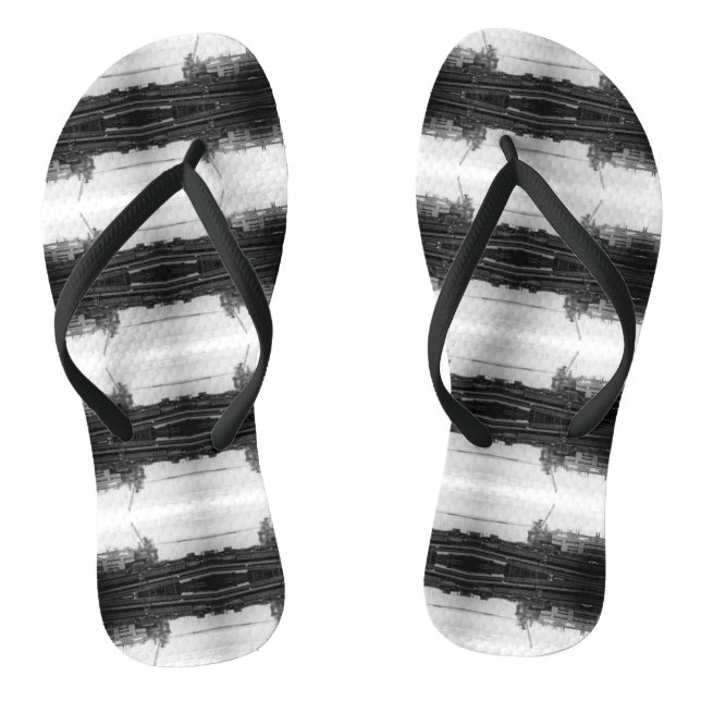 Vintage Algeria Algiers port overview Flip Flops (Footbed)