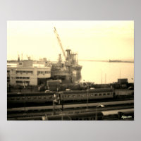 Vintage Algeria Algiers port overview
