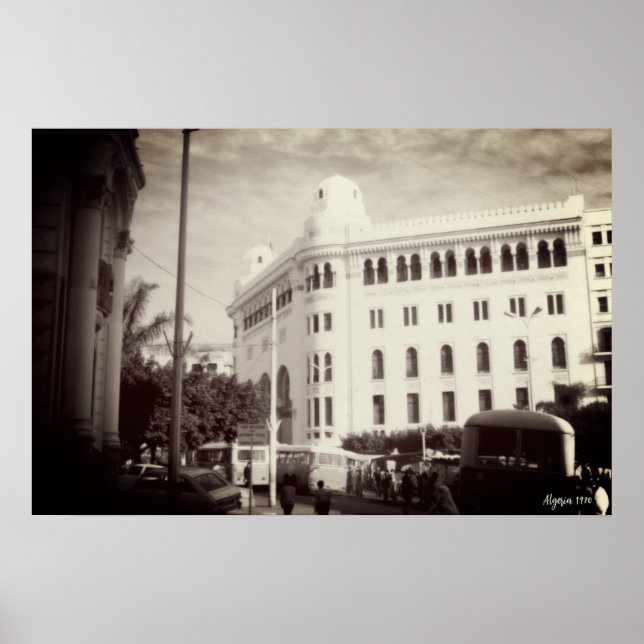 Vintage Algeria Algiers Post office building Poster (Front)