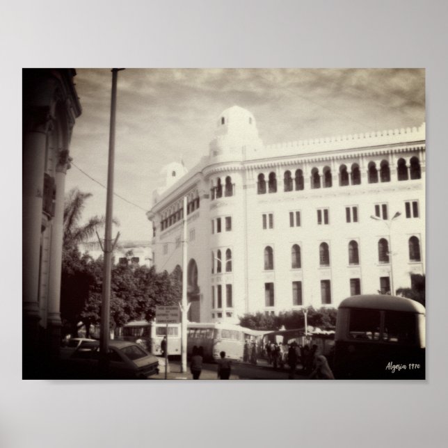 Vintage Algeria Algiers Post office building Poster (Front)