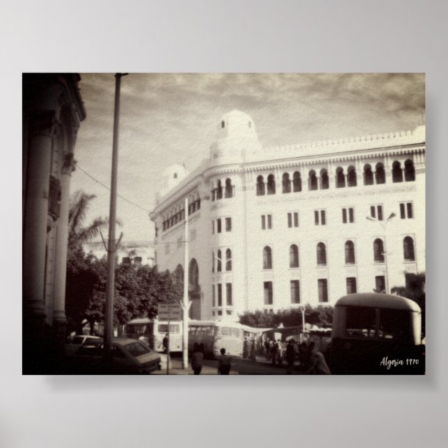 Vintage Algeria Algiers Post office building Poster (Front)