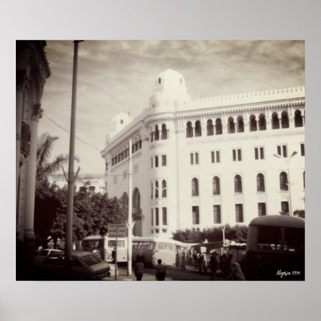 Vintage Algeria Algiers Post office building Poster (Front)