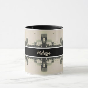 Vintage Algeria Algiers street building Face Mask Mug