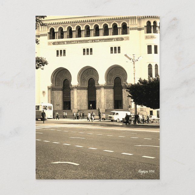 Vintage Algeria Algiers The post office Postcard (Front)