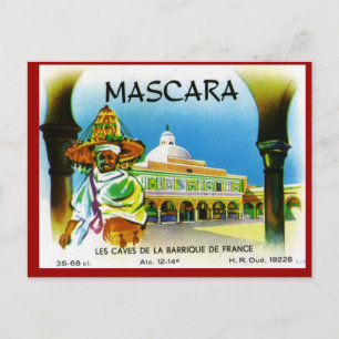 Vintage Algerian Wine label, Mascara 1 Postcard
