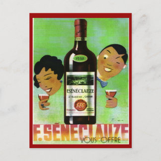 Vintage Algerian Wine, Seneclauze Postcard