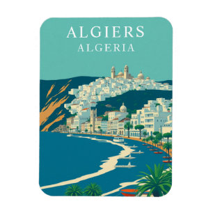 Vintage Algiers Algeria Travel Souvenir Magnet