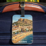 Vintage Alicante Spain Vacation Travel Luggage Tag<br><div class="desc">Bring the timeless sun-drenched charm of the Costa Blanca into your home! This premium vintage-style travel Luggage Tag captures the soul of Alicante, Spain, through a classic mid-century lens. The artwork masterfully balances the relaxation of the Mediterranean with the city’s deep history. In the foreground, the golden sands of Playa...</div>