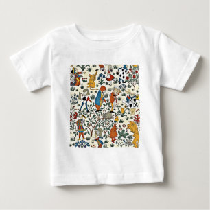Vintage Alice and Friends Fabric Pattern Baby T-Shirt