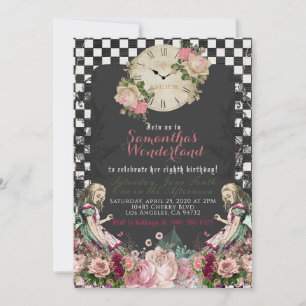 Vintage Alice au pays des merveilles Invitation d'