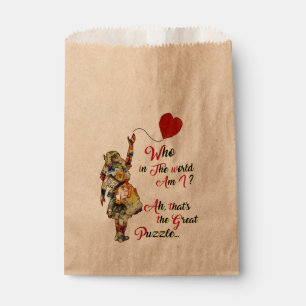Vintage Alice Dictionary Art Collage Favour Bag