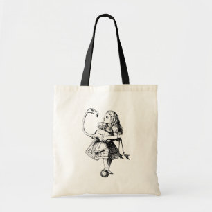 Vintage Alice & Flamingo in Wonderland Tote Bag