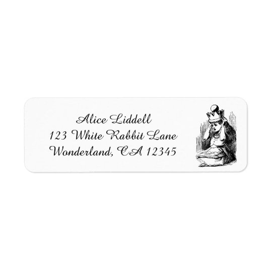 Vintage Alice in Wonderland, Alice as the Queen Return Address Label