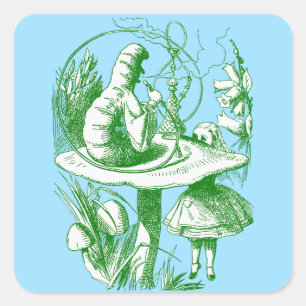 Vintage Alice in Wonderland Centipede Square Sticker
