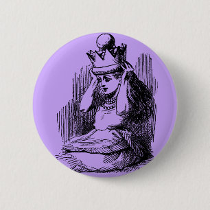 Vintage Alice in Wonderland & Crown 2 Inch Round Button