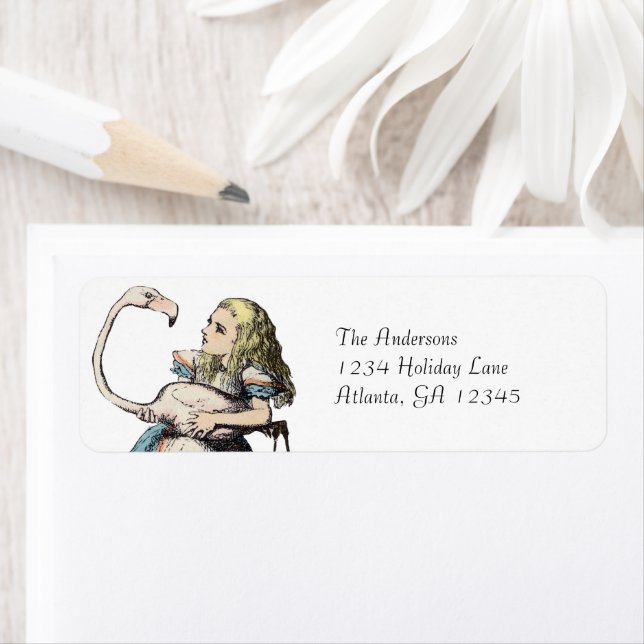 Vintage Alice In Wonderland Cute Flamingo (Insitu)