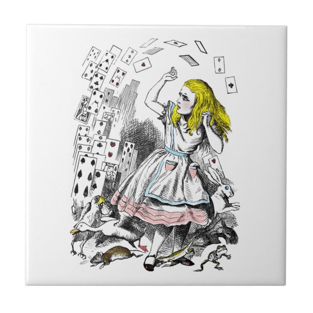 Vintage Alice in Wonderland Deck of Cards Tile (Front)
