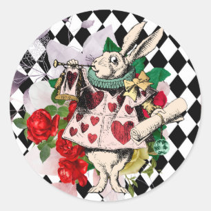 Vintage Alice in Wonderland Decoupage Classic Round Sticker