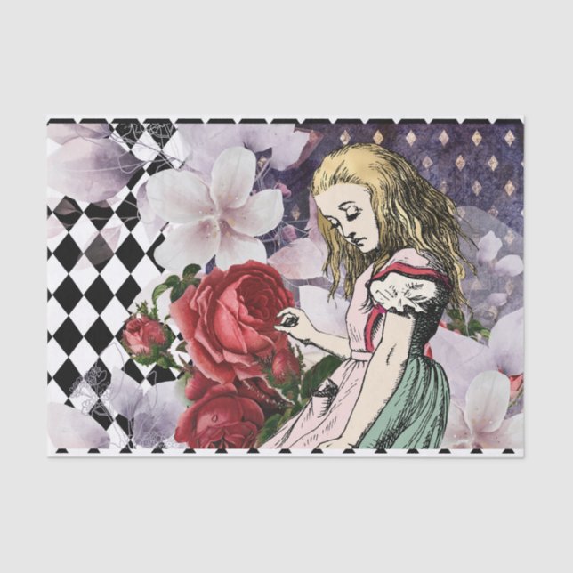 Vintage Alice in Wonderland Decoupage  Tissue Paper (Front)