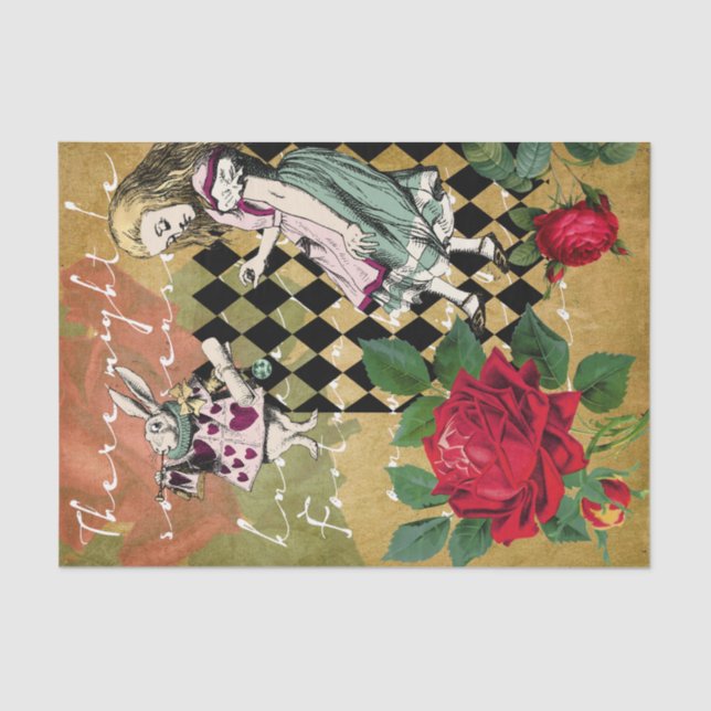 Vintage Alice in Wonderland Decoupage Tissue Paper (Front)