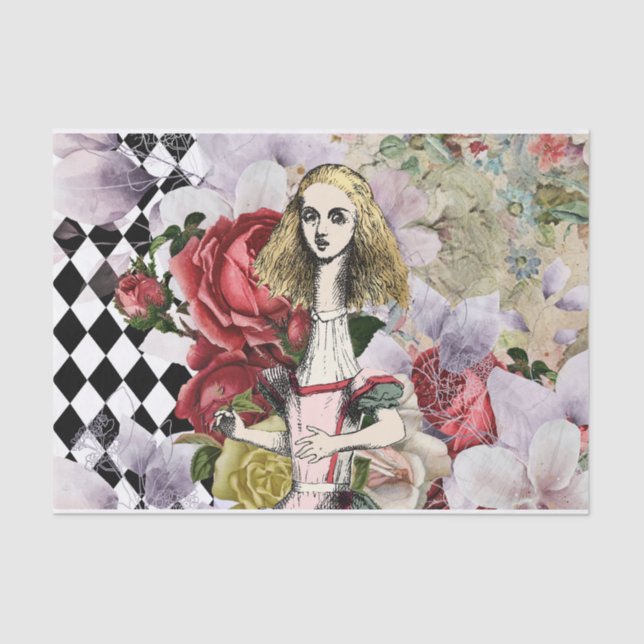 Vintage Alice in Wonderland Decoupage  Tissue Paper (Front)