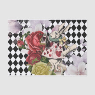 Vintage Alice in Wonderland Decoupage White Rabbit Tissue Paper