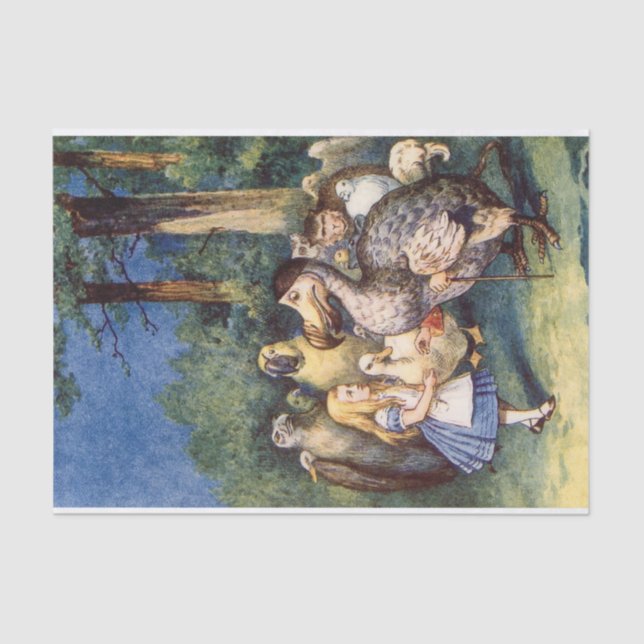 Vintage Alice in Wonderland DoDo Decoupage Tissue Paper (Front)