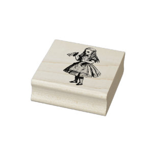 Vintage Alice in Wonderland Drink Me Bottle Art Rubber Stamp