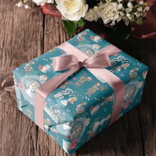 Vintage Alice in Wonderland Fairytale Storybook Wr Wrapping Paper