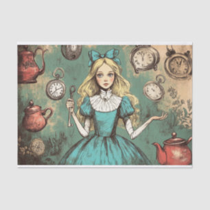 Vintage Alice in Wonderland Fantasy Decoupage Tissue Paper