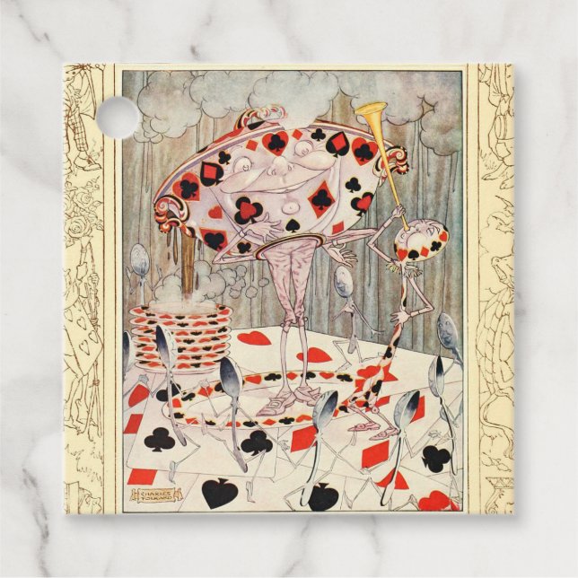 Vintage Alice In Wonderland Favour Tags (Front)