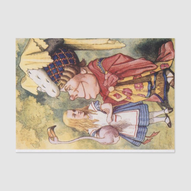 Vintage Alice in Wonderland Flamingo Decoupage Tissue Paper (Front)