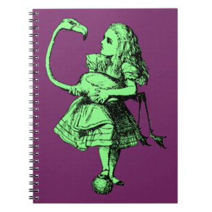Vintage Alice in Wonderland Flamingo Notebook