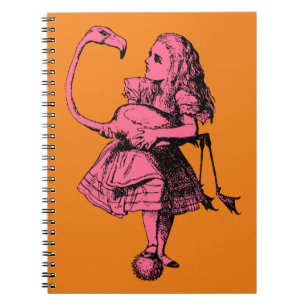 Vintage Alice in Wonderland Flamingo Notebook