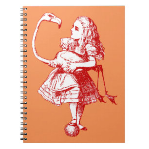 Vintage Alice in Wonderland Flamingo Notebook