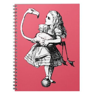 Vintage Alice in Wonderland Flamingo Notebook