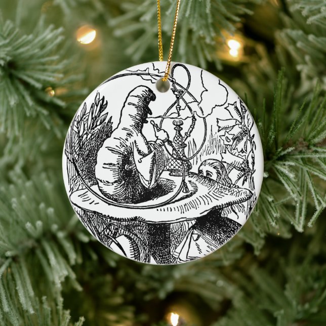 Vintage Alice in Wonderland Hookah Caterpillar Ceramic Ornament (Tree)