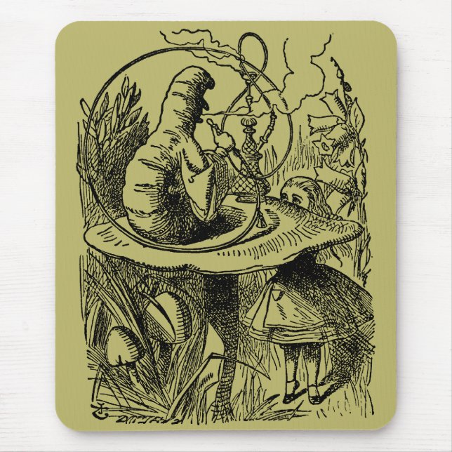 Vintage Alice in Wonderland Hookah Caterpillar Mouse Pad (Front)