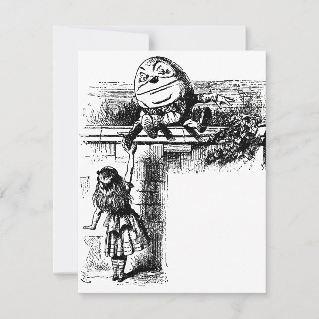 Vintage Alice in Wonderland, Humpty Dumpty on Wall (Front)