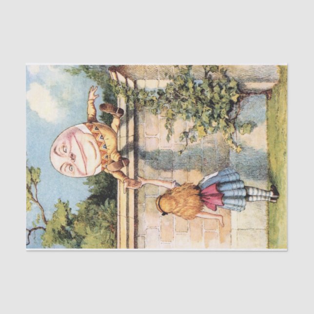 Vintage Alice in Wonderland HumptyDumpty Decoupage Tissue Paper (Front)