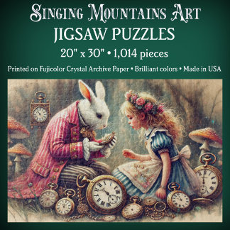 Vintage Alice in Wonderland Illustration Fantasy Jigsaw Puzzle