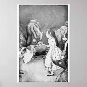 Vintage Alice in Wonderland Illustration Poster