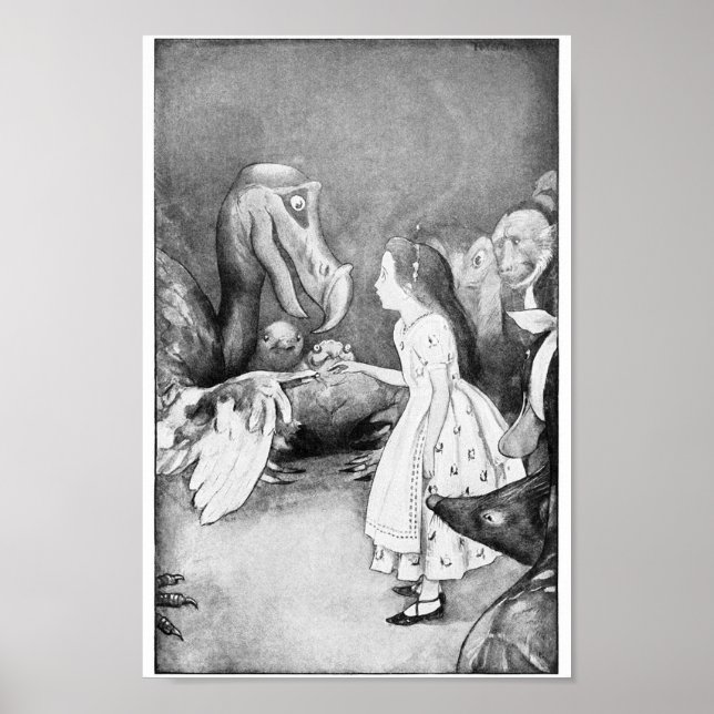 Vintage Alice in Wonderland Illustration Poster (Front)