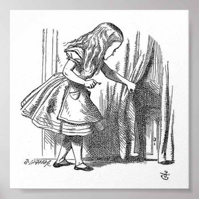 Vintage Alice in Wonderland Illustration Poster (Front)