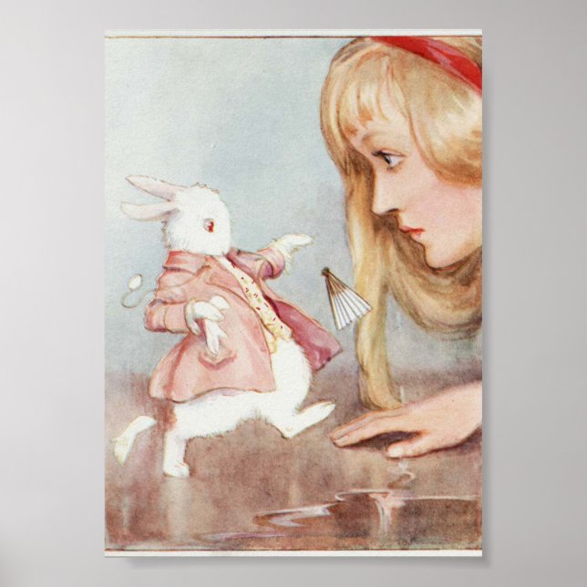 Vintage Alice in Wonderland Illustration Poster (Front)