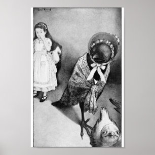 Vintage Alice in Wonderland Illustration Poster